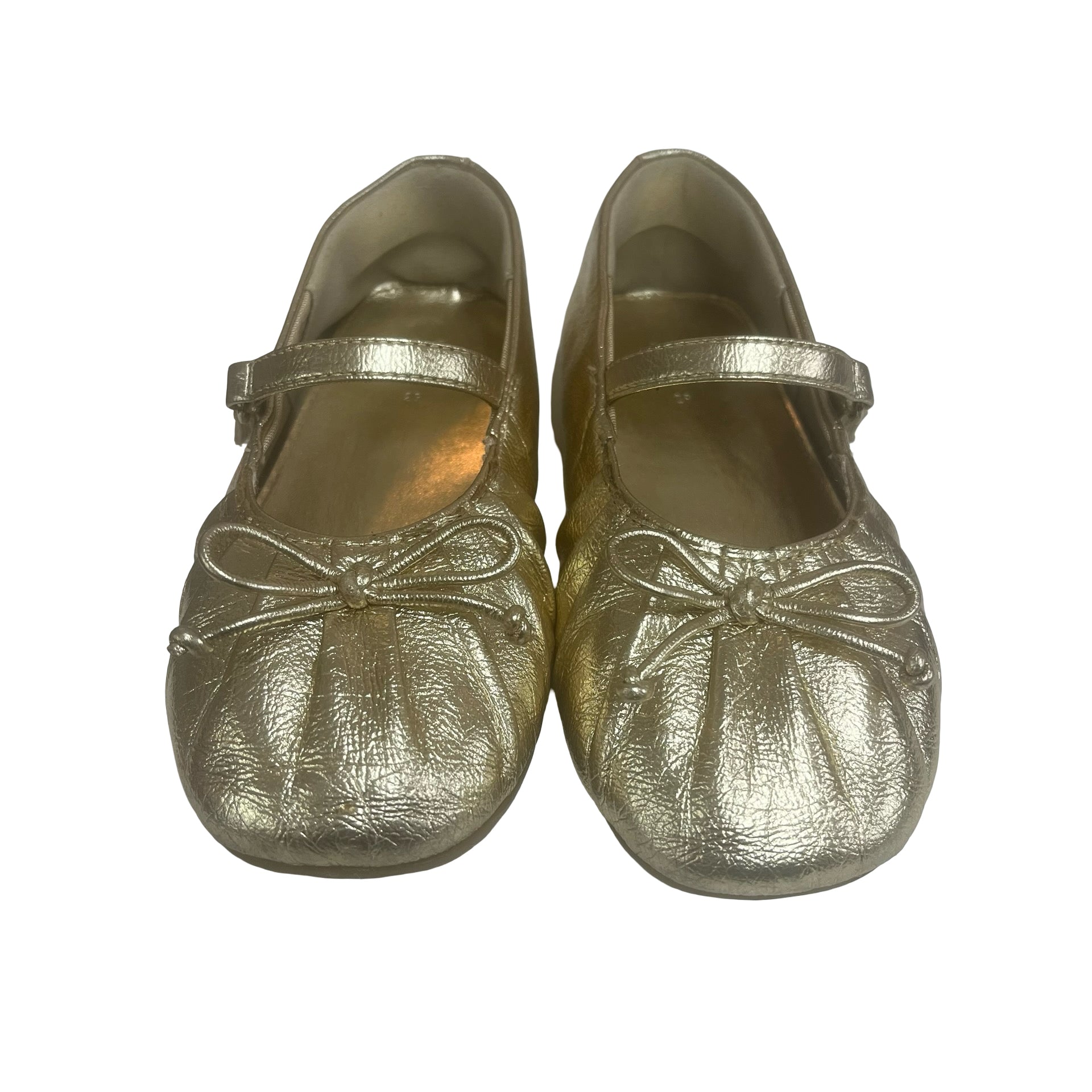 Zara Gold Metallic Ballet Flats - Size 29 (12)
