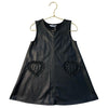 Mayoral Black Faux Leather Heart Accent Dress - Size 4