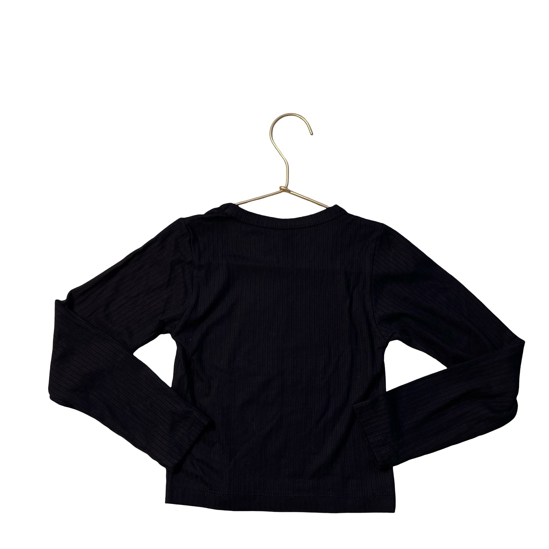FBZ Flowers by Zoe Black Ribbed Top - Size 6