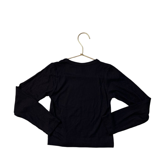FBZ Flowers by Zoe Black Ribbed Top - Size 6