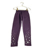 Gap Kids Fleece-Lined Purple & Silver Star Leggings - Size S 6-7
