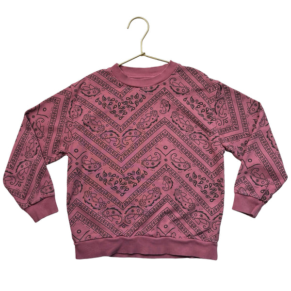 Tocoto Vintage Dusty Rose Bandana Print Sweatshirt - Size 6Y
