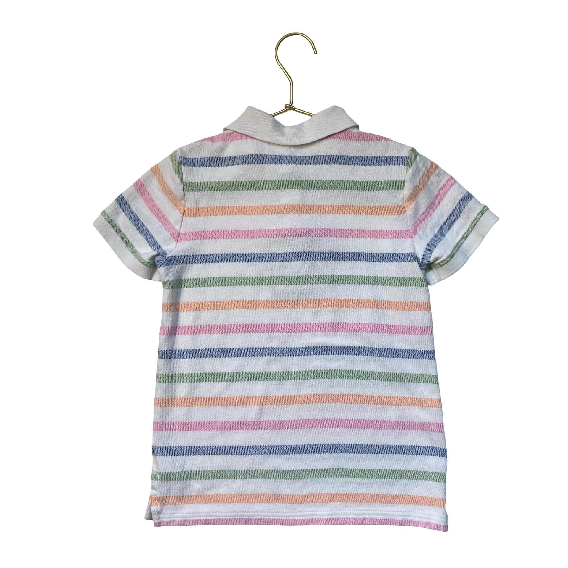 Janie and Jack White & Pastel Striped Polo Shirt - Size 8