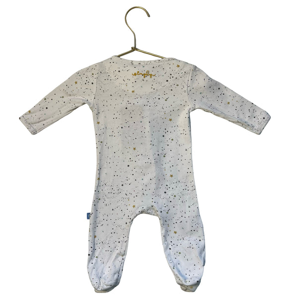 Magnetic Me Simply Ivory Star Print Footed PJs - Size 3-6 Mo