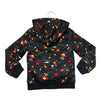 Lands' End Reversible Black Sherpa & Space Zip-Up Hooded Sweatshirt - XS 4-5