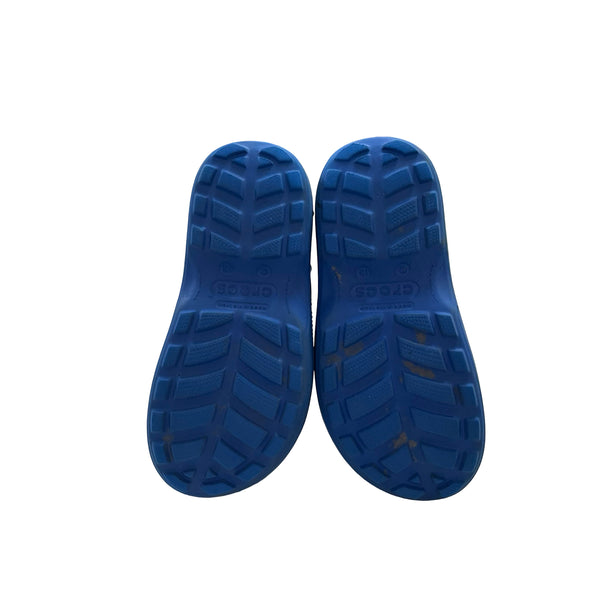 Crocs Blue Cloud & Lightning Rain Boots - Size C12
