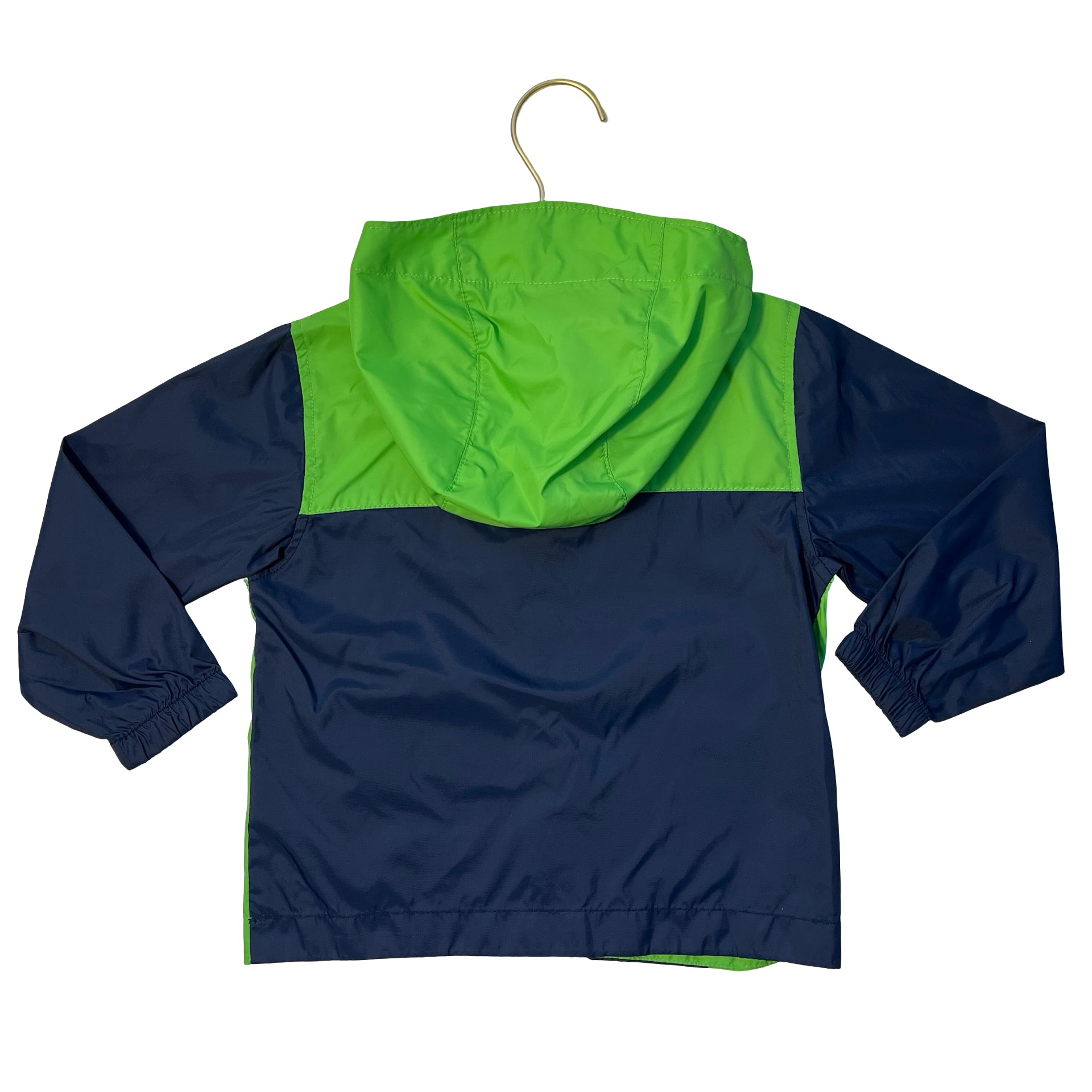 Columbia Navy & Green Hooded Windbreaker Jacket - Size 3T