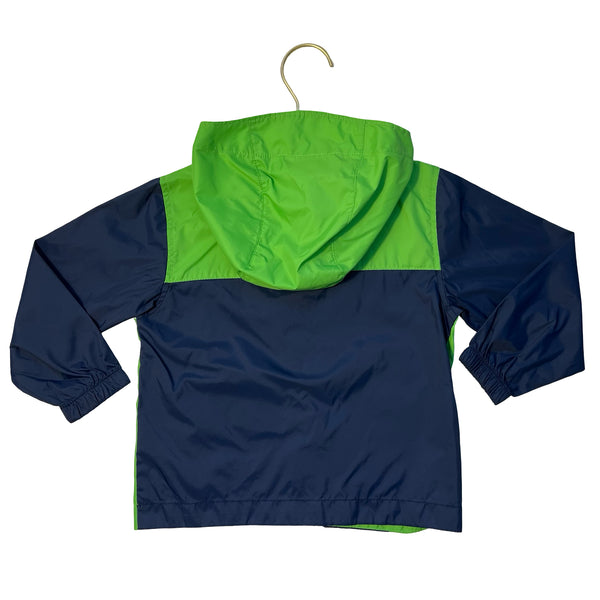 Columbia Navy & Green Hooded Windbreaker Jacket - Size 3T