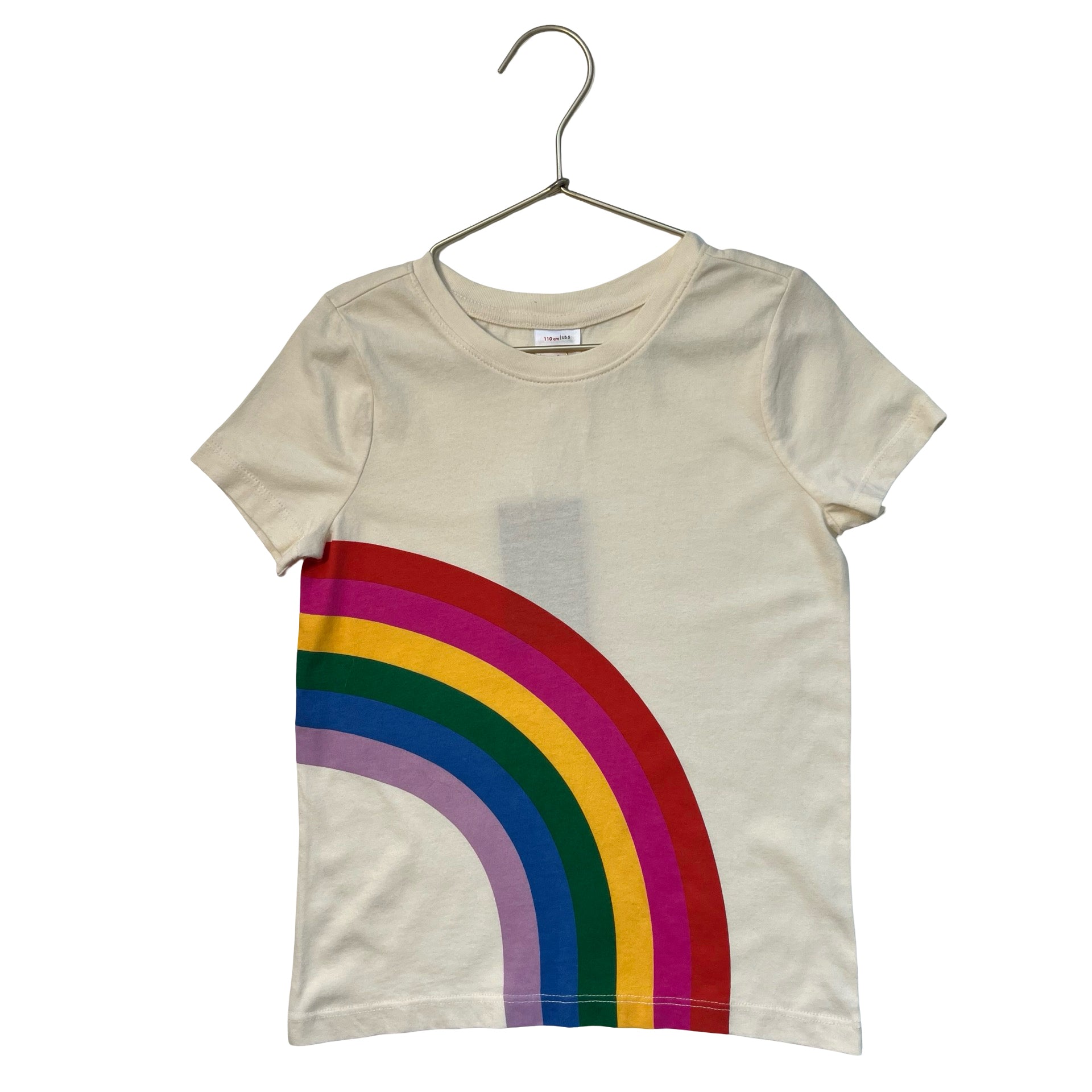 Hanna Andersson Ivory & Rainbow Graphic T-Shirt - Size 5