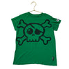 Nununu Green Skull & Crossbones Distressed T-Shirt - Size 8-9