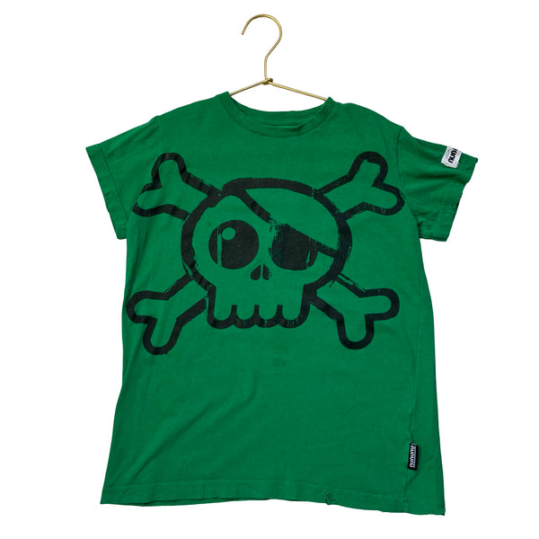 Nununu Green Skull & Crossbones Distressed T-Shirt - Size 8-9