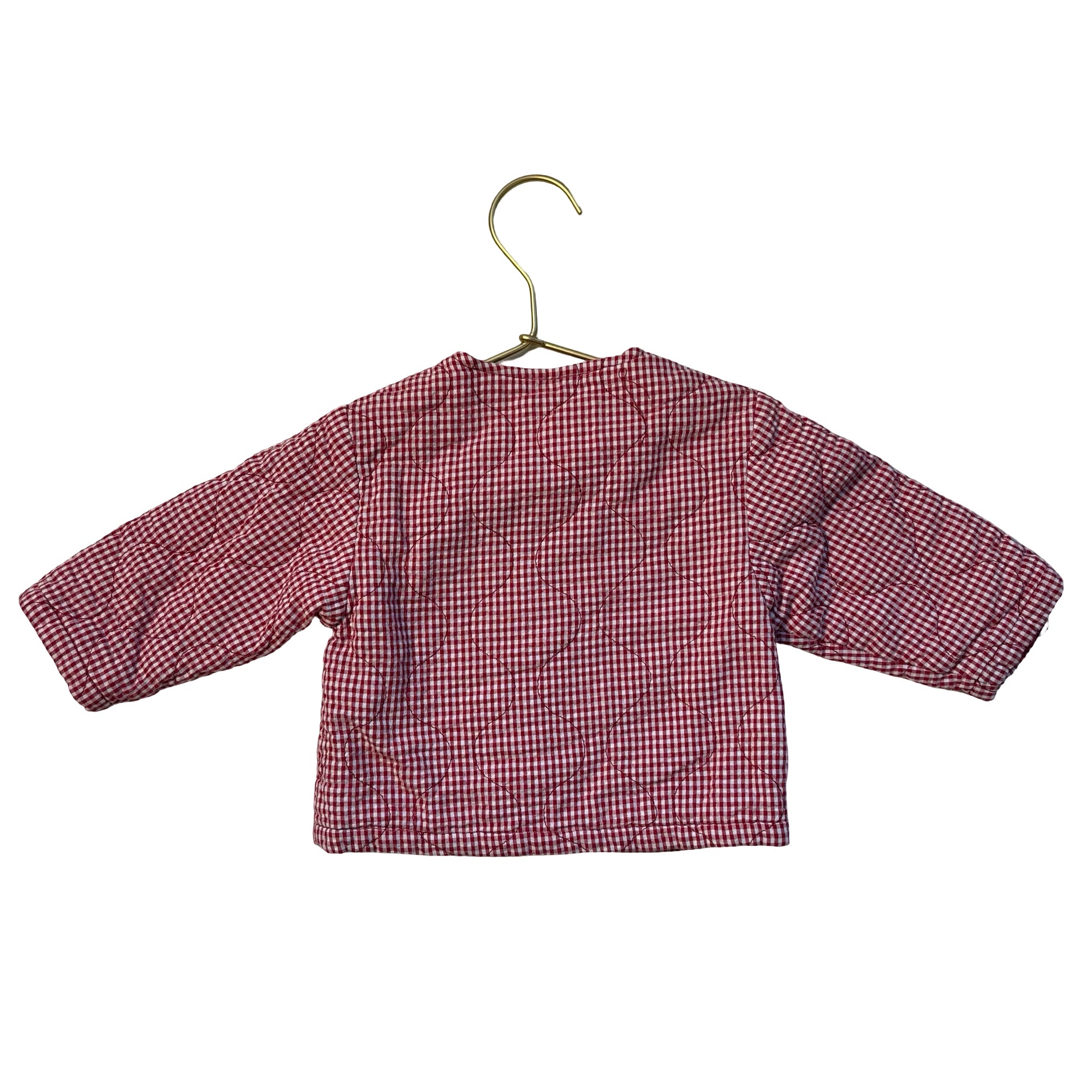 Zara Red Check Quilted Jacket - Size 3-6 Mo