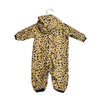 Mini Rodini Khaki & Black Leopard Fleece Hooded One Piece - Size 56/62(1-4 Mo)