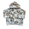 Zara Ivory Skateboard & Illustration Print Hooded Sweatshirt - Size 8-9