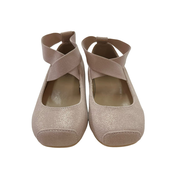 Janie and Jack Pink Sparkle Leather Shoes - Size 8