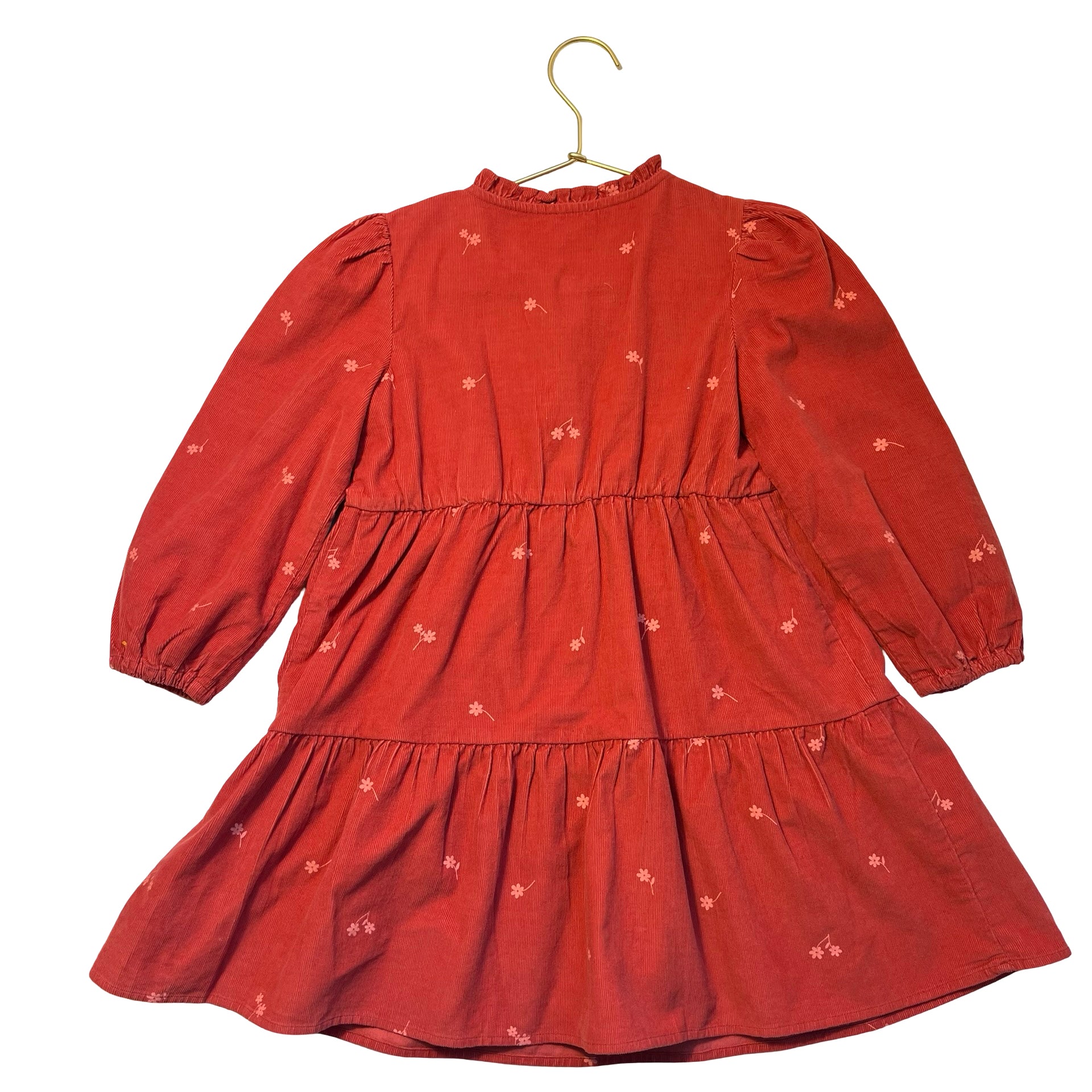 Crewcuts Orange Floral Corduroy Dress - Size 6