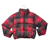 Old Navy Red & Black Plaid Cropped Puffer Jacket - Size 8