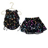 Pixie Lane Black & Multi-Color Splatter Skort Skirt & Tank Set - Size 4
