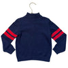 Janie and Jack Navy & Red Quarter-Zip Sweater - Size 4