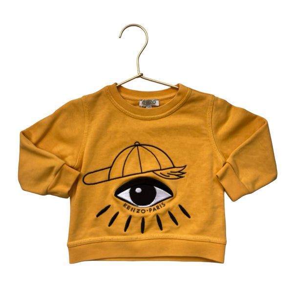 Kenzo Yellow Embroidered Eye Sweatshirt - Size 2A