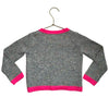 Tucker & Tate Gray Speckled Sweater, Hot Pink Trim - Size 2