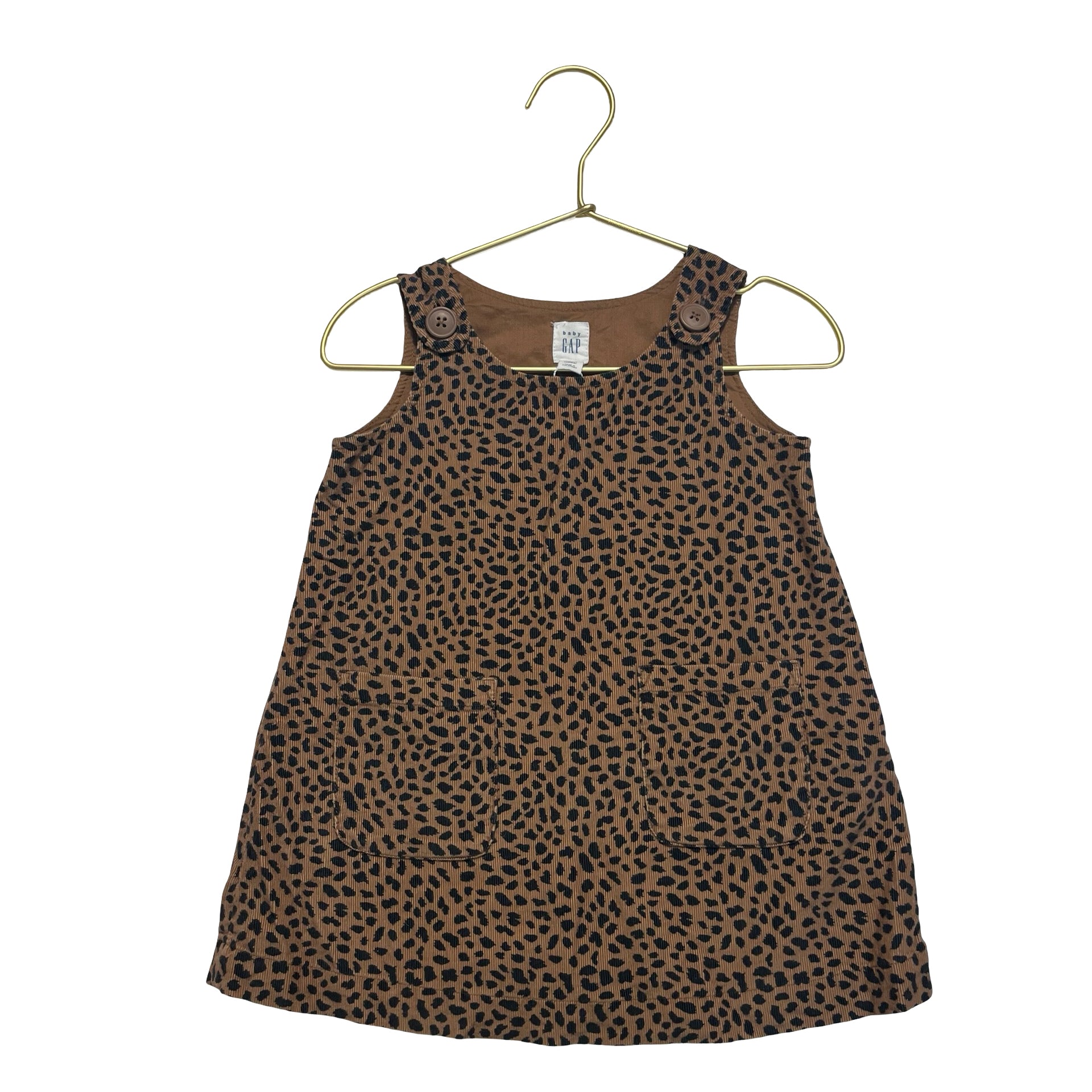 Baby Gap Brown Leopard Print Corduroy Dress - Size 18-24 Mo