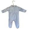 Mini La Mode Light Blue Smocked Stork Footed One-Piece - Size Newborn