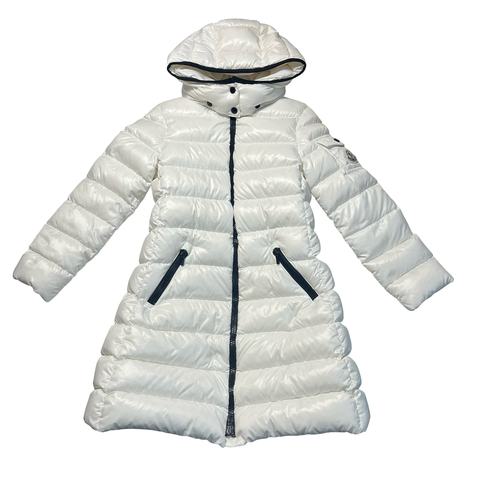Moncler White Hooded Winter Jacket - Size 8A