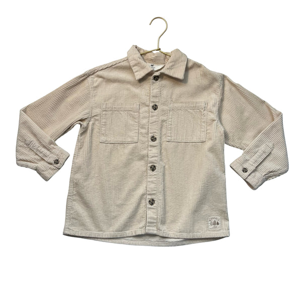 H&M Ivory Corduroy Button Down Shirt - Size 7