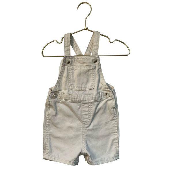 Old Navy Ivory Denim Shortalls - Size 12-18 Mo