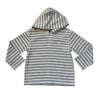Polo Ralph Lauren Gray & Ivory Striped Hooded Waffle Shirt - Size 3