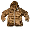 North Face Brown Metallic Puffer & Ivory Sherpa Reversible Hooded Jacket - 4T