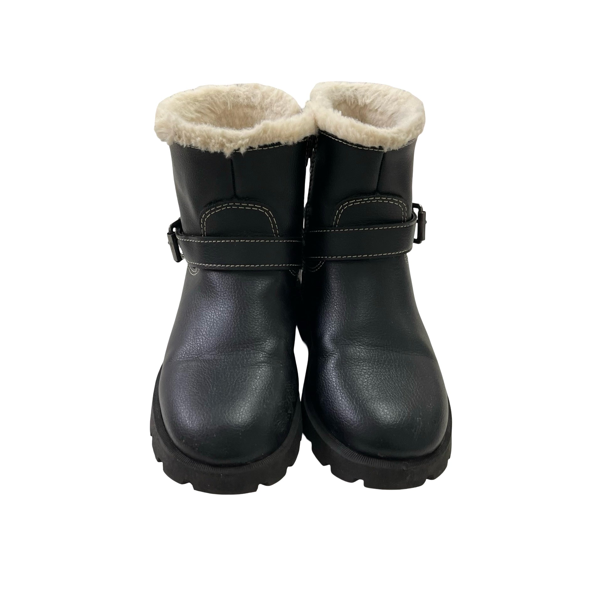 Zara Faux Fur Lined Black Ankle Boots - Size 28 (11)