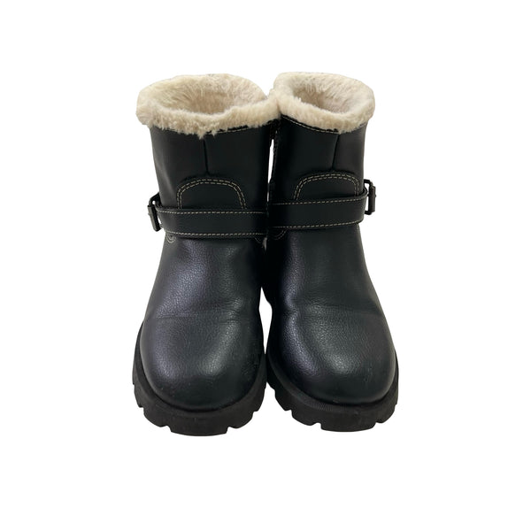 Zara Faux Fur Lined Black Ankle Boots - Size 28 (11)