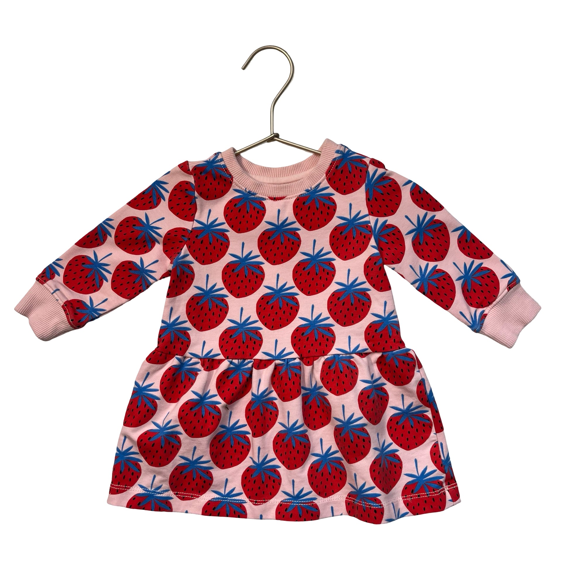 Hanna Andersson Pink, Red, Blue Strawberry Print Dress - Size 12-18 Mo