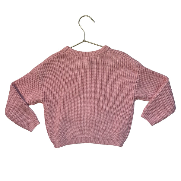 Sweet Wink Pink Football & Bow Patch Sweater - Size 12-18 Mo