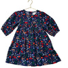 Hanna Andersson Navy Christmas Print Flannel Dress - Size 6-7
