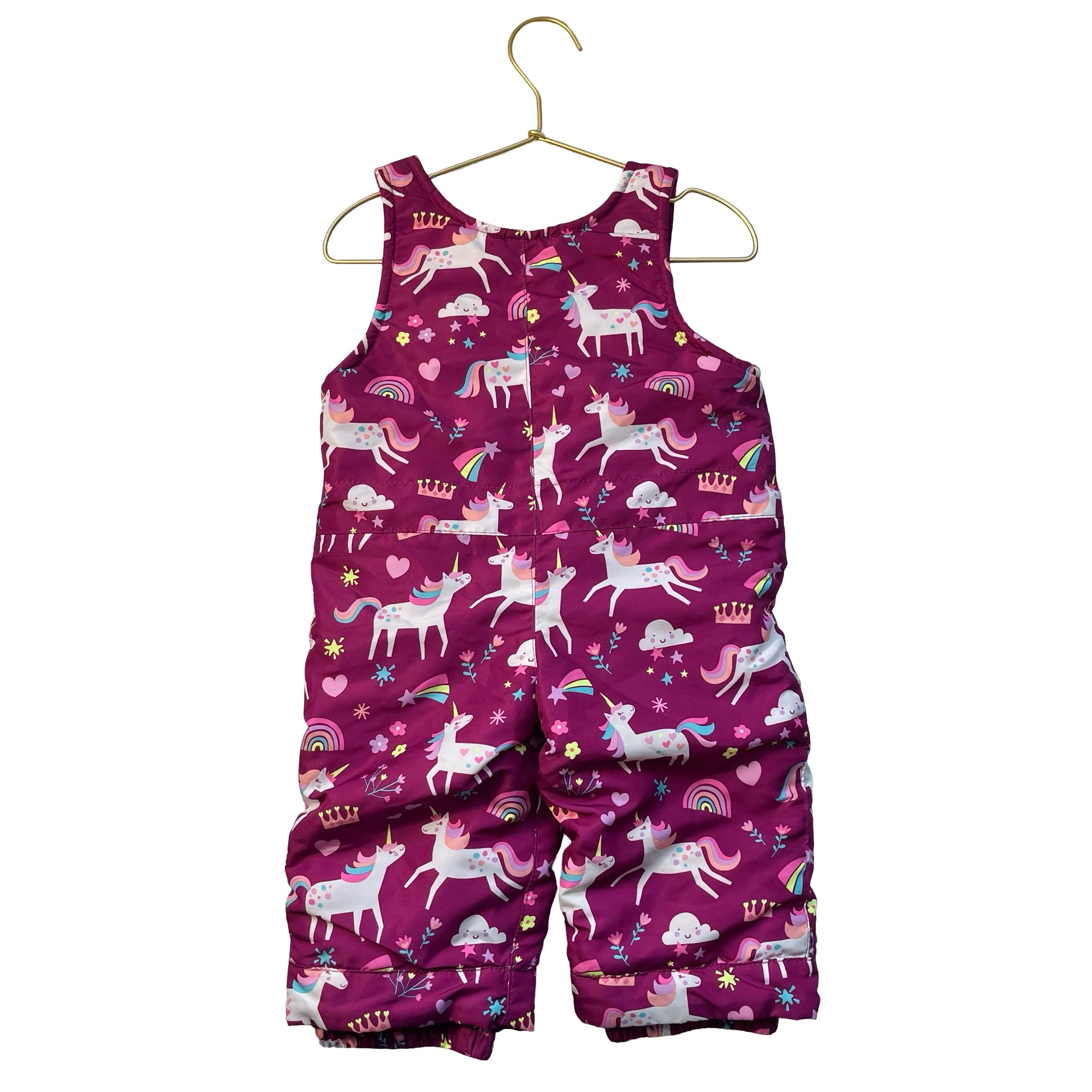 Children's Place Unicorn Print Snow Bib- Size 12-18 Mo