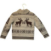 Polo Ralph Lauren Tan & Brown Moose Wool-Blend Zip-Up Cardigan Sweater - Size 5