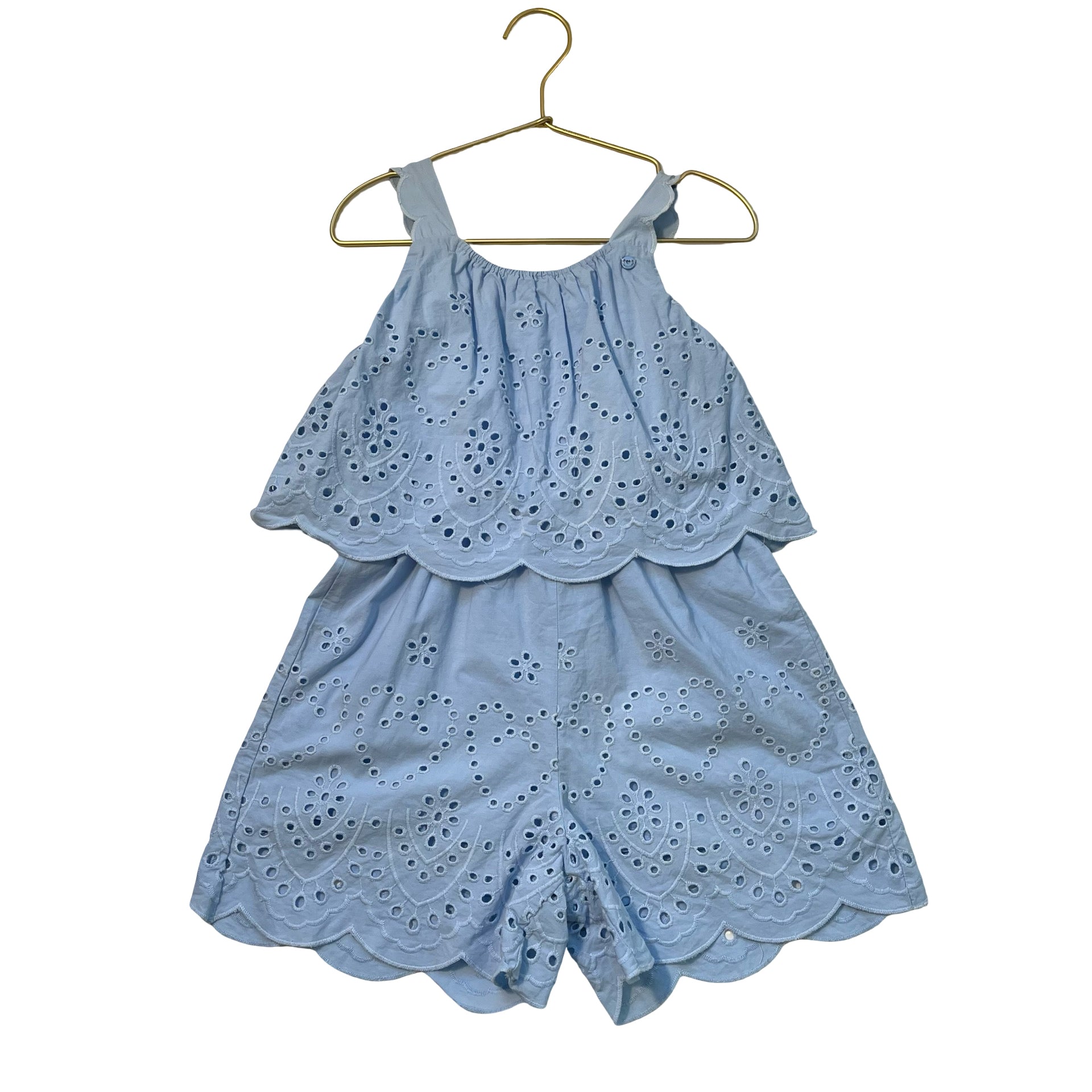 Original Marines Light Blue Eyelet Romper - Size 4-5