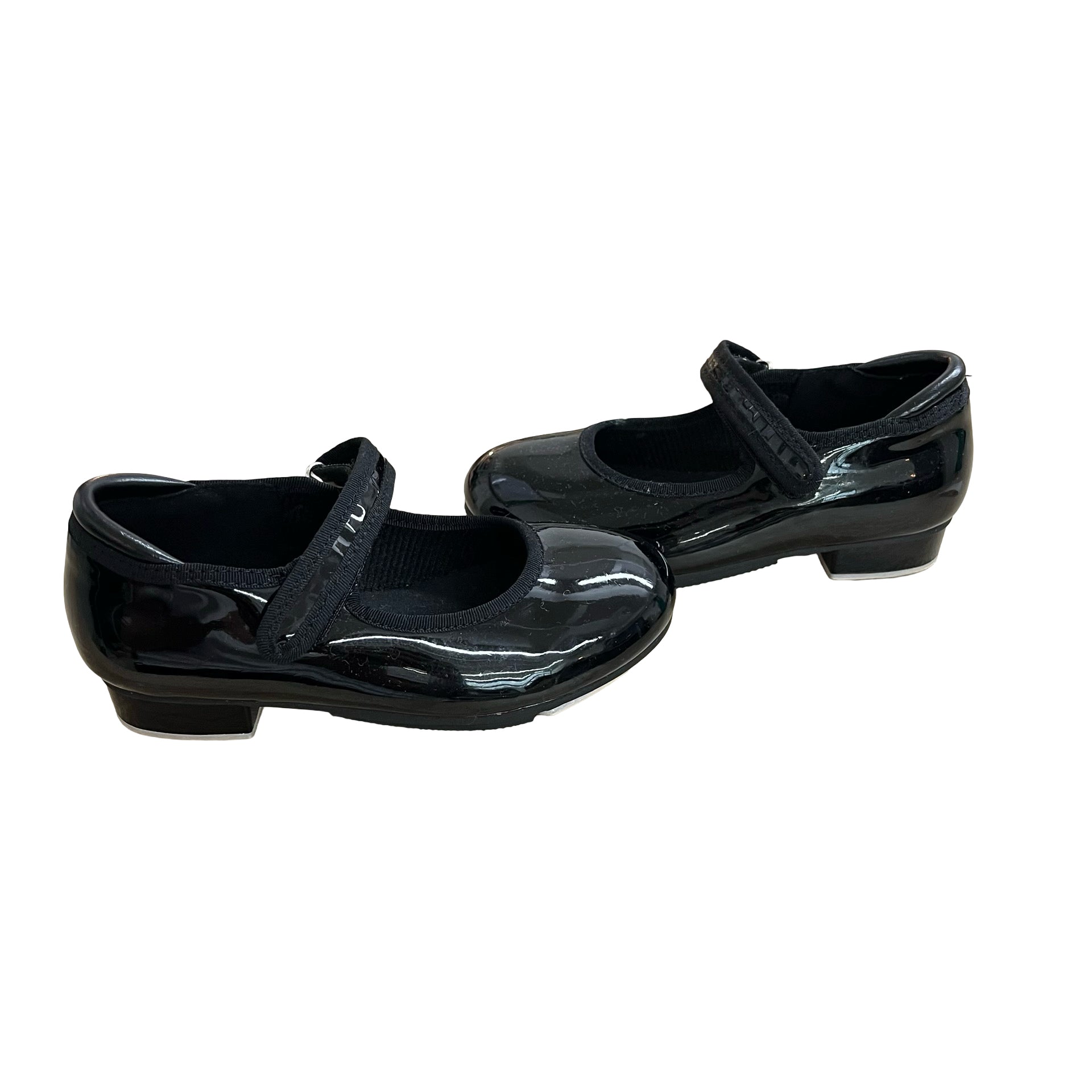 Stelle Black Patent Tap Shoes - Size 10
