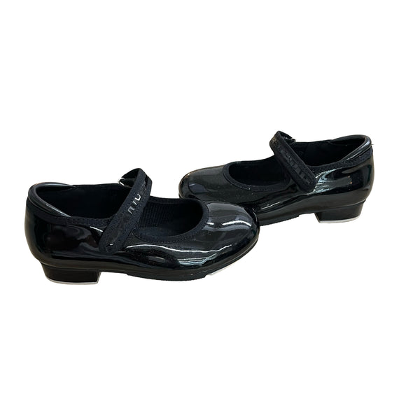 Stelle Black Patent Tap Shoes - Size 10