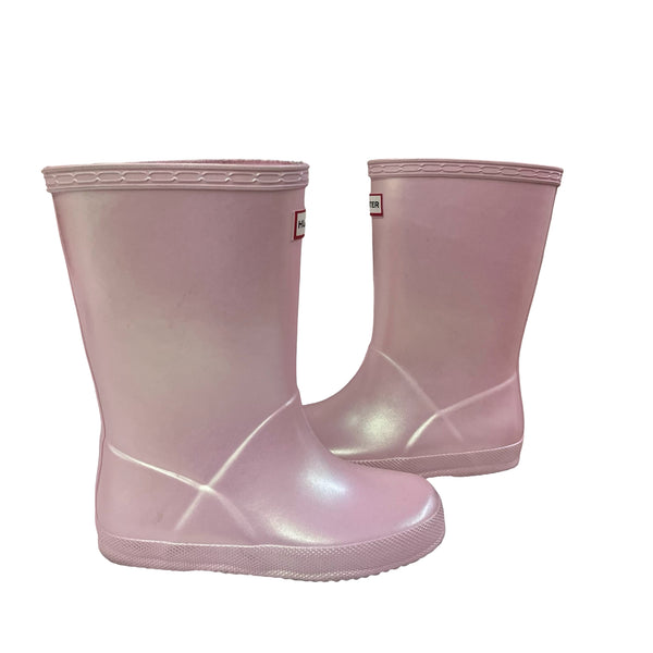 Hunter Pink Iridescent Rain Boots - Size US 12G/11B (UK 10, EU 28)