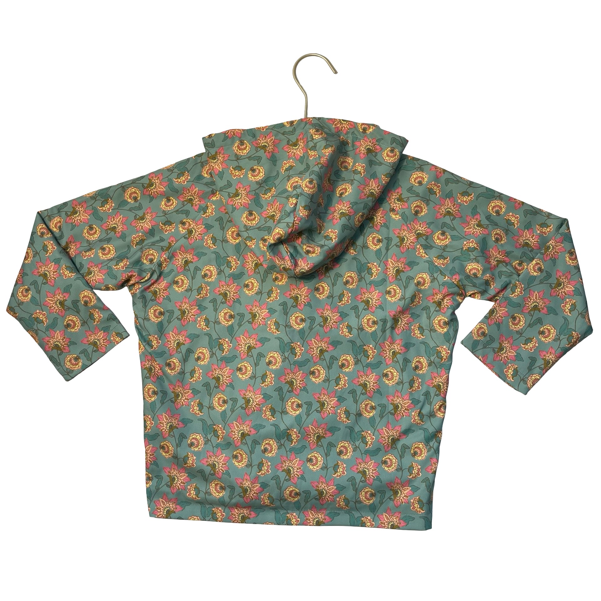 Louise Misha Green Floral Hooded Windbreaker Jacket - Size 6Y