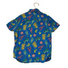Mini Boden Blue Tropical Print Linen-Cotton Button Down Shirt - Size 7-8Y