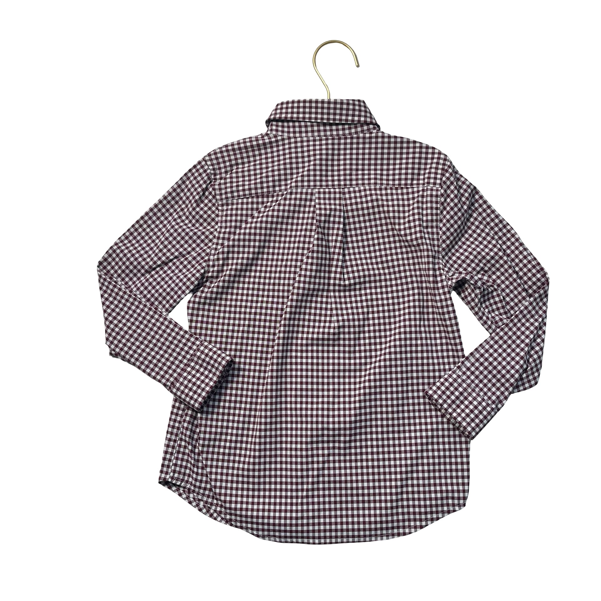 Vineyard Vines Performance Burgundy Check Button Down Shirt - Size 4T