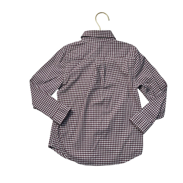 Vineyard Vines Performance Burgundy Check Button Down Shirt - Size 4T