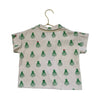 Emile et Ida Ivory & Green Octopus Print Terry Polo Shirt - Size 4A