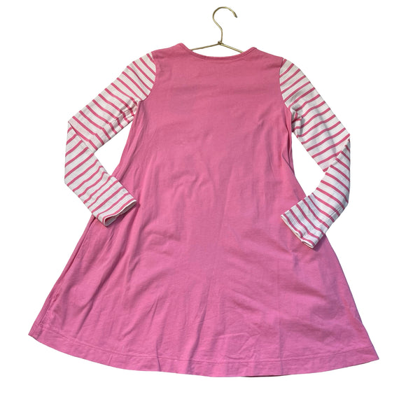Mini Boden Pink Christmas Tree Applique Dress - Size 8-9Y