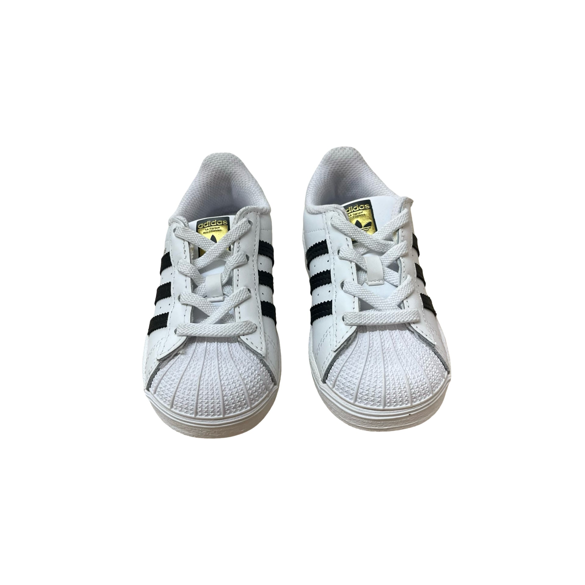 Adidas Superstar White & Black Sneakers - Size 8K